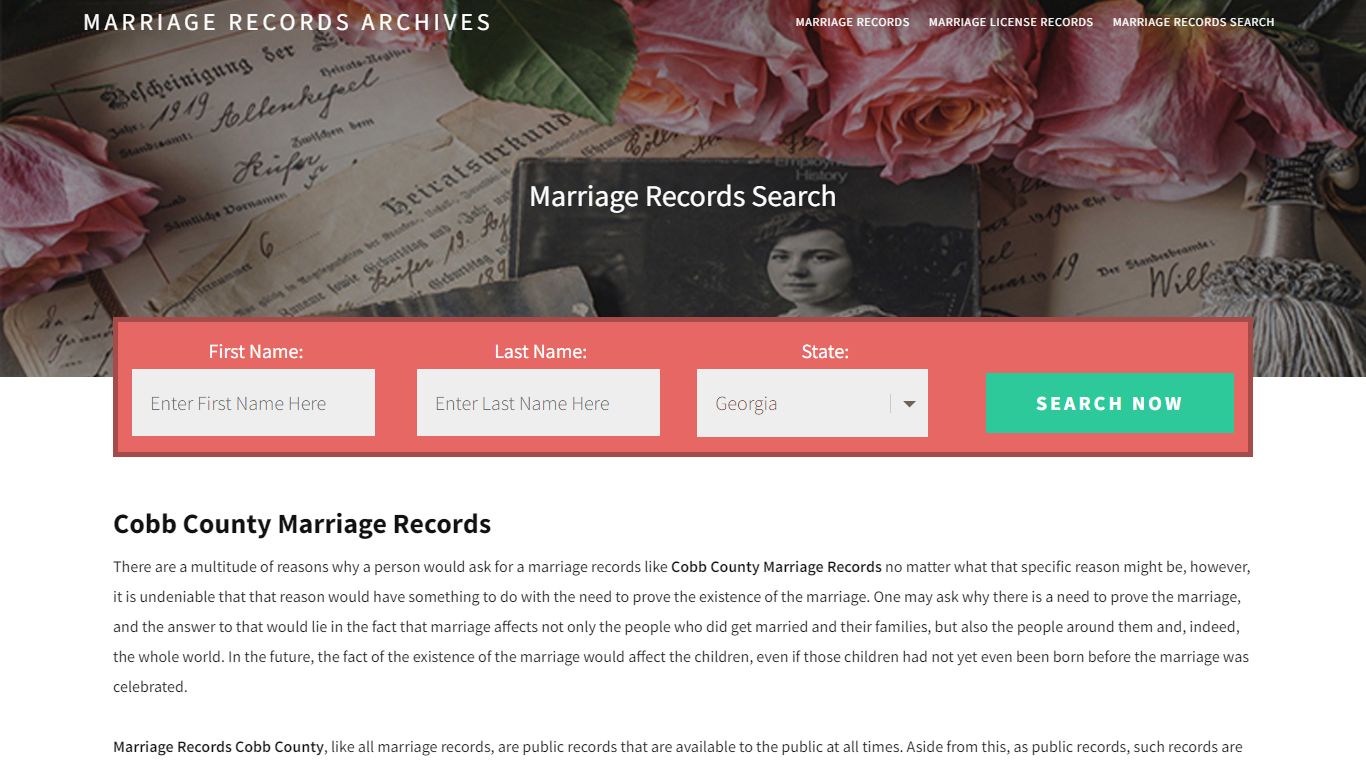 Cobb County Marriage Records | Enter Name and Search | 14 ...